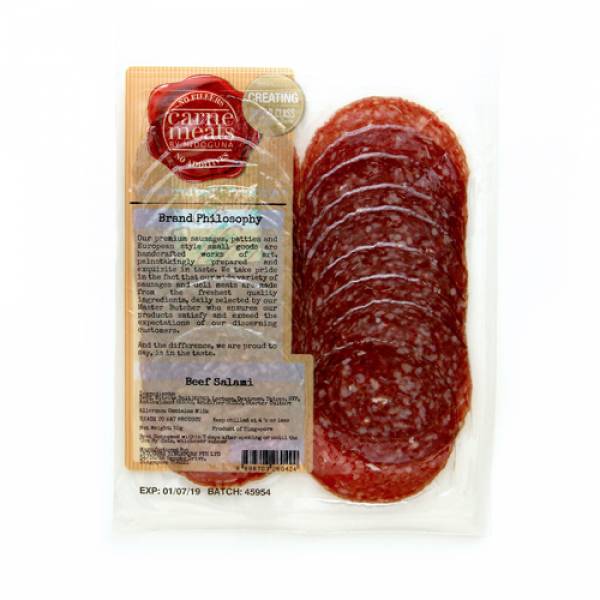 Carne Meats Reduced Sodium Nitrate Free Air-Dried Beef Salami Presliced